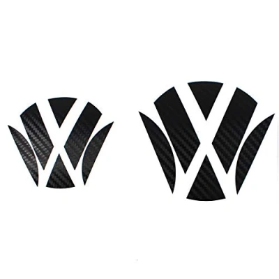 Image of Finest Folia Badge Corners, Carbon Black, Front + Rear VW Logo