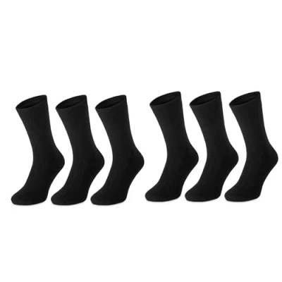 Image of ARG 6 Pairs Ladies Warm Thermal Socks Winter Outdoor Work Hiking Thick Havy Duty in Black &amp; Grey Navy Size 4 7 Sock (Pack of (Black))