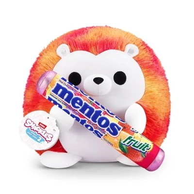 Image of Snackles, Series 2, Hedgehog (Mentos, Fruit), Plush Toy, Cuddly Squishy Comfort with License Snack Brand Accessory, Small (20 cm), Brown Box, (Hedgehog)