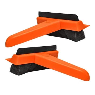 Image of Tek Automotive Twin Pack 3in1 Ice Scraper and Squeegee Heavy Duty, Non Scratch, Windscreen for Cars, Essential Winter Car Accessories