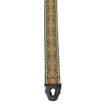 Image of P Perri&#039;s Leathers Ltd. Guitar Strap (TWSPL 7059), Orange Cross, 58&quot;