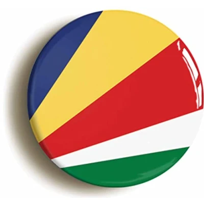 Image of Ozorath SEYCHELLES NATIONAL FLAG BADGE BUTTON PIN (Size is 1inch / 25mm diameter)