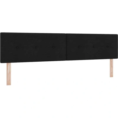 Image of vidaXL Headboard Button Tufted Black 200 cm Fabric