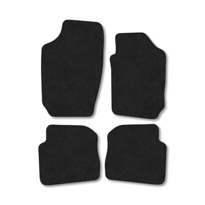 Image of Car Mats Compatible with Skoda Fabia (2000 2007) Tailored Fit Black Carpet Floor Set Accessory Custom 4 Pieces Anti Slip Backing &amp; Binding Trim Edge