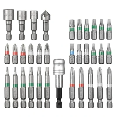 Image of Original Einhell 34 Piece Bit Set (Screwdriver Set, 18x 25 mm, 11x 50 3X Socket Spanner Insert, 1x Countersink, Quick Change Holder, Includes Storage Box)