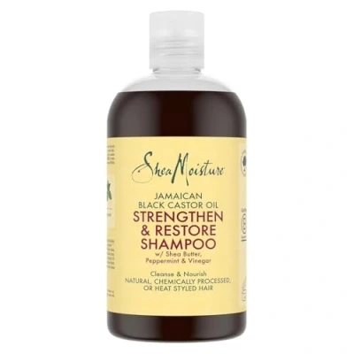 Image of SheaMoisture Jamaican Black Castor Oil Strengthen &amp; Restore Shampoo sulphate free for natural, chemically processed or heat styled hair 384 ml
