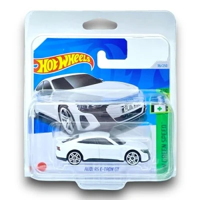 Image of Hot Wheels Audi RS E Tron GT (White) 4/10 HW Green Speed 2024 36/250 (Short Card) COMES IN A KLAS CAR KEEPER SHORT CARD PROTECTOR CASE HTB81