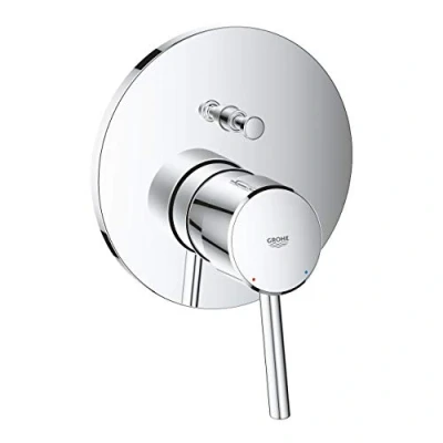 Image of GROHE Concetto Single Lever Shower/Bath Mixer Trim Set, 2 Way Diverter, Concealed Installation, Chrome, 24054001