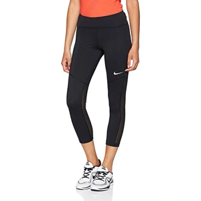 Image of Nike Women&#039;s Fly Victory Crop 3/4 Tight, Black/White, Large