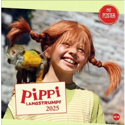 Image of Pippi Langstrumpf Broschurkalender 2025: Szenen aus der beliebten Verfilmung des Klassikers von Astrid Lindgren in einem praktischen Termin Kalender für Kinder. Mit Poster zum Heraustrennen.