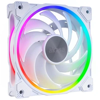 Image of Akasa SOHO AR Dawn Edition Addressable RGB 120mm Fan PWM PC Cooling 5V Motherboard Sync White aRGB For Case, Heatsink or Radiator AK FN108 WH