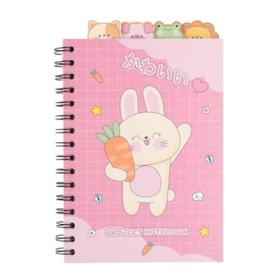 Image of Grupo Erik A5 Project Notebook With 4 Dividers Kawaii Dividers, Planner, Notepad Stationery, Cute Gifts
