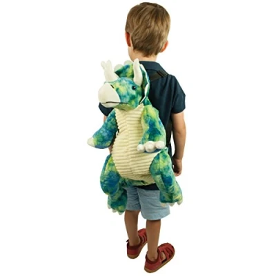 Image of Great Gizmos WY0005NHM Blue/Green Triceratops Dinosaur Children&#039;s Backpack