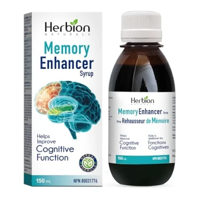 Image of Herbion Naturals Memory Enhancer Helps Improve Cognitive Function with Ginko biloba, Emblic, Coriander, Thyme, Lavender &amp; Licorice for Adults. Syrup 150 mL