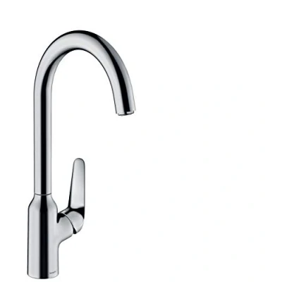 Image of hansgrohe 71802000 M421 H220 Kitchen Tap, 360 Swivel Range, Pull Out Spray, Chrome, Spout height 22 cm