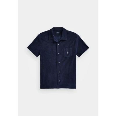 Image of Polo Ralph Lauren Terry CAMP Shirt Shirt, Men&#039;s, Size: XL, Newport navy