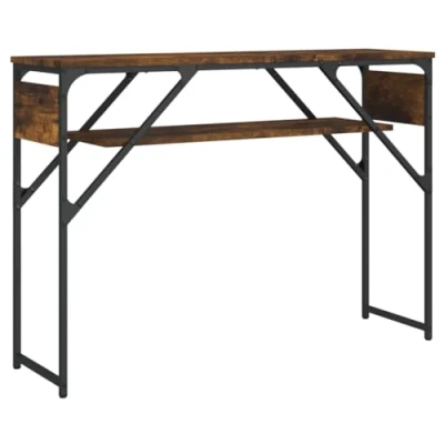 Image of vidaXL Console Table with Shelf Smoked Oak 105x30x75cm Engineered Wood