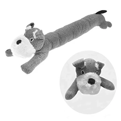 Image of Dog Draught excluder Door Stopper 90cm Grey Black Shield foam for Cold Rooms Energy Saving Bug Prevention 100% Polyester Polypropylene Cotton &amp;Sand Filling Cute Design