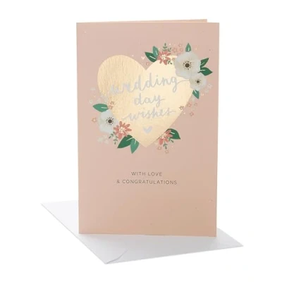 Image of UK Greetings Wedding Card for A Special Couple Floral Heart Design Thinking of You Range