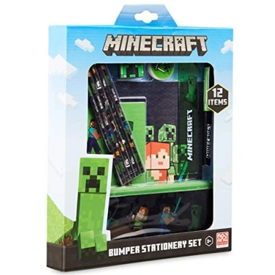 Image of Minecraft Stationery Set, Back To School Supplies, Notebook &amp; Pencil Case Official Merchandise