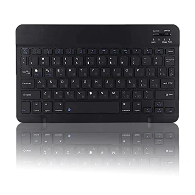 Image of Dilwe Portable Wireless Bluetooth Keyboard for Russian,10.1inch Ultra Slim Waterproof 80 Key Mini Tablet Android/OS X/Windows,Universal Rechargeable