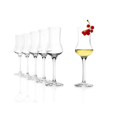 Image of Stölzle Lausitz Grappa Glasses I Set of 6 Shot with Handle Liqueur 90 ml Dishwasher Safe Like Mouth Blown Excellent Premium Quality