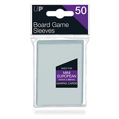 Image of Ultra Pro 330472 82661 Mini European Board Game Sleeves 44mm x 68mm (50 Count), Clear