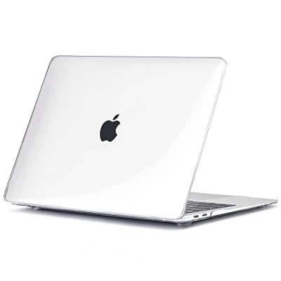 Image of TECOOL Clear Case Compatible with MacBook Air M1 and 13 inch Retina 2020 2019 2018, Model A2337 A2179 A1932, Ultra thin Plastic Hard Shell Cover, Glossy Shiny, Crystal