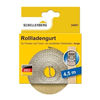 Image of Schellenberg 34501 Roller Shutter Strap for Window Width 23 mm Maximum System 4.5 m Beige