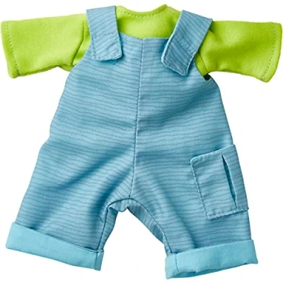 Image of HABA 306370 Clothing set for leisure fun: 1 T shirt, bib and brace 30cm dolls