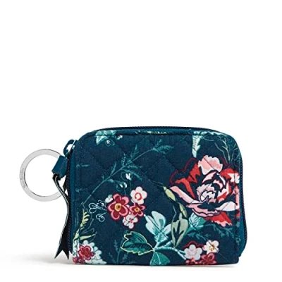Image of Vera Bradley Women&#039;s Petite Zip Around Wallet with RFID Protection, Rose Toile Recycled Cotton, One Size