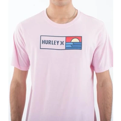 Image of Hurley Mens Evd Box Waves T Shirt, Lollipop HTR, M EU