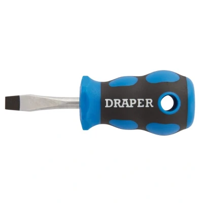Image of Draper Soft Grip Plain Slot Screwdriver, 6.0 x 38mm