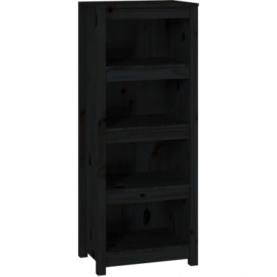 Image of vidaXL Book Cabinet Black 50x35x125.5 cm Solid Wood Pine