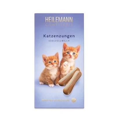 Image of Heilemann Katzenzungen Cat Tongues Fine Milk Chocolate Sweets 75 g 2.64 oz Germany (Pack of 2)