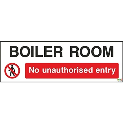 Image of 200mmx66mm Boiler Room (Self Adhesive Sticker Label Sign)