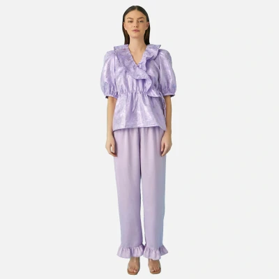 Image of CRAS Mikacras Frilled Jacquard Blouse EU 40/UK 12