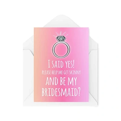 Image of Funny Cards Engagement Card Hen Do Wedding Planner Day Bridesmaid I Said Yes Greeting Witty Humour Laughter Banter Joke Fun CBH86