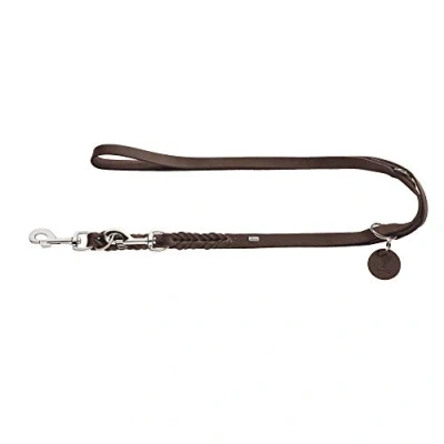 Image of HUNTER Training leash Solid Education, 18/200 Soft genuine cow leather, dark brown