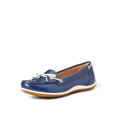 Image of Geox Womens D Vega B Moccasins, Blue Skin, 4.5 UK