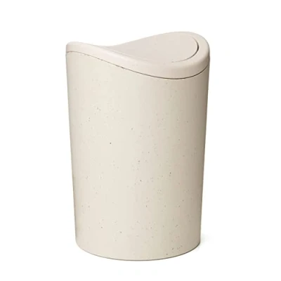 Image of TATAY Bathroom Waste Bin with Tilting Lid Ecohome, 6 l Capacity, made of Polypropylene, BPA Free, 100% Recycled Plastic, Measures 19 x 28 cm