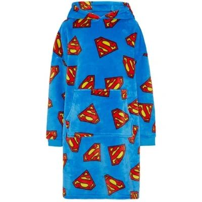 Image of DC Comics Superman Oversized Wearable Blanket Hoodie 6 8 Years 128cm Blue