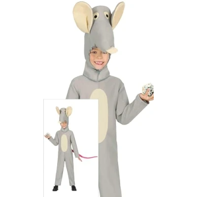 Image of FIESTAS GUIRCA Mouse Boys Fancy Dress Costume Grey Jumpsuit Animals Kids Costumes Age 7 9 Years