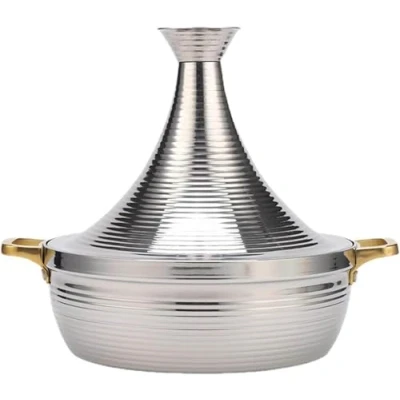 Image of UHGFIMP Moroccan Tagine Cooking Pot Tajine Cookware with Cone Shaped Closed Lid Stew Casserole Slow Cooker for Induction Cooktop Gas Stove,32cm,B