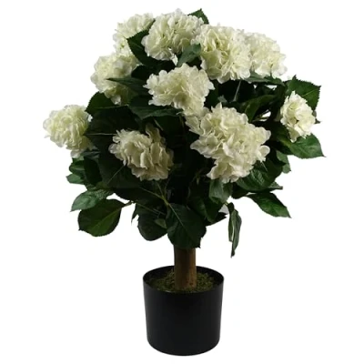 Image of Leaf Design UK Realistic Artificial Blossom Tree, 70cm White Hydrangea