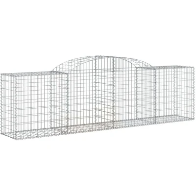Image of vidaXL Arched Gabion Basket 300x50x80/100 cm Galvanised Iron