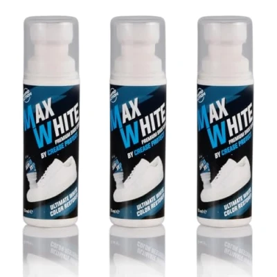 Image of Max White Premium Shoe Whitener Colour Restorer for Sneakers, Canvas &amp; Leather Shoes by Crease Protect (Pack of 3)