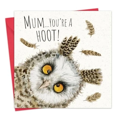 Image of Twizler Funny Mother&#039;s Day Card for Mum Owl Happy Mothers from Son or Daughter Mothering Sunday Cards Mummy Mothersday Humour