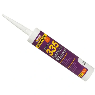 Image of Everbuild Everflex 335 Premium Construction Silicone Sealant Low modulus Quick Curing Anti Mould Brown 295ml