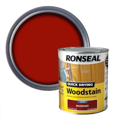 Image of Ronseal Quick Drying Woodstain Satin Mahogany 750ml